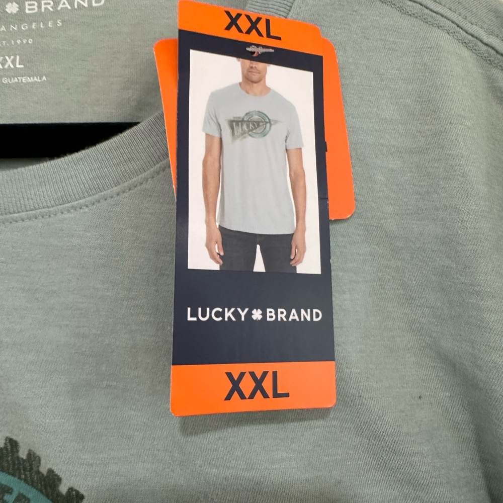 Lucky brand men’s light weight short sleeve green graphic T-shirt. Size … - Picture 3 of 7